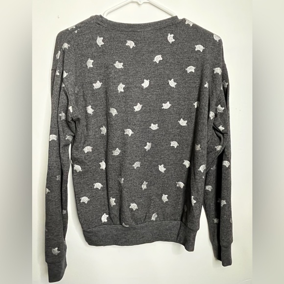 Cat Face Head Sweater / silver and gray Modern Lux Brand Size XS - Picture 6 of 6